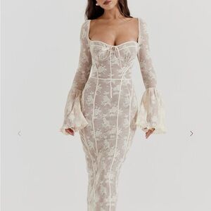 Elegant Cream Lace Dress - House of CB